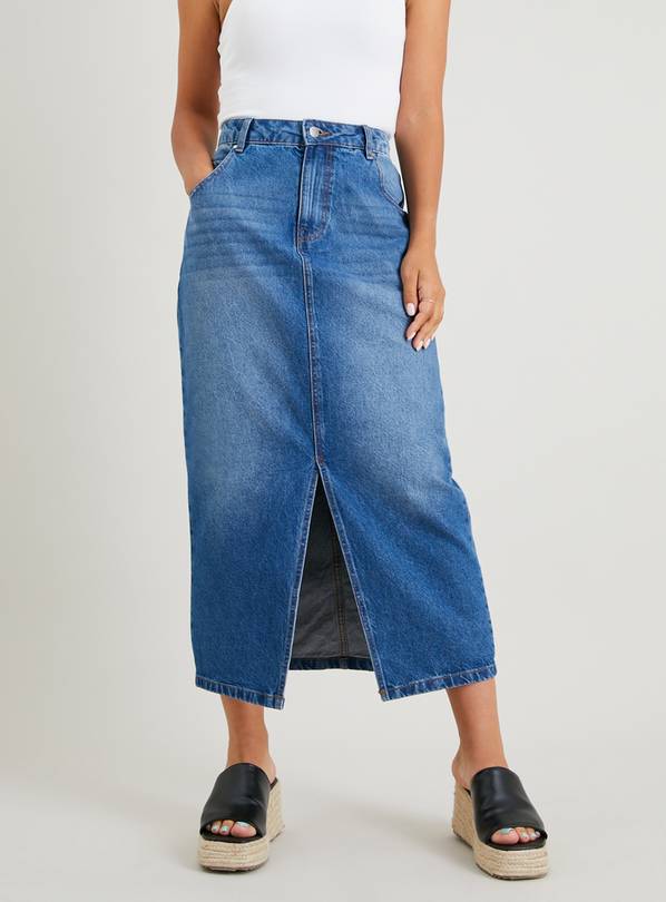 Midwash Denim Midi Skirt 18